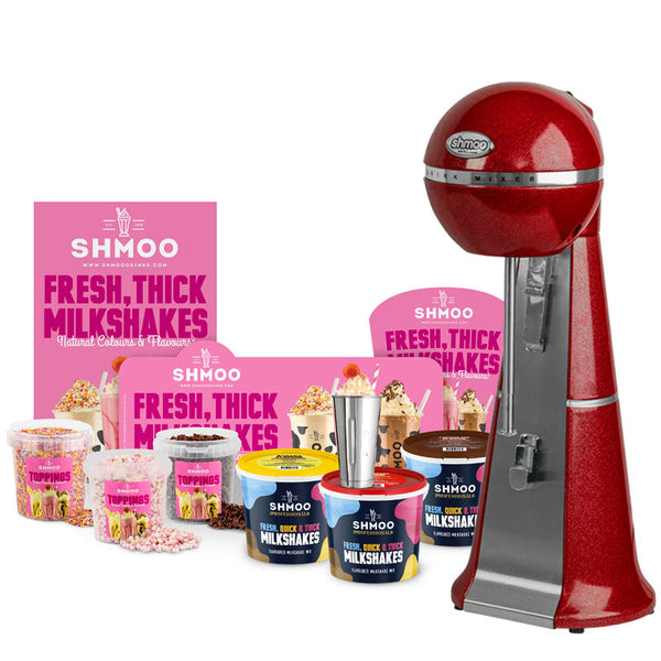 Aimia Foods Shmoo Milkshake Machine Shmoo Milkshake Red Spindle Mixer with Starter Pack