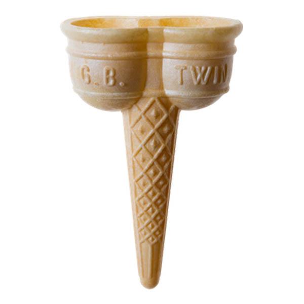 Pristine GBTWIN traditional wafer cone, showcasing perfect symmetry and the crisp golden hue of the highest quality UK-made confectionery, suitable for both vegetarians and vegans.